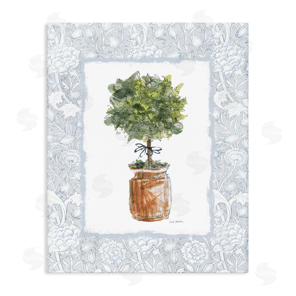 Carol Robinson Potted Topiary with Ribbon Stretched Canvas Wall Art Print