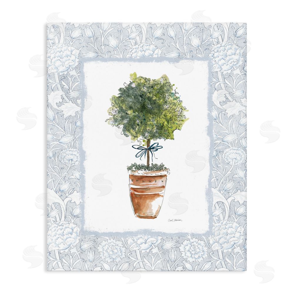 Carol Robinson Potted Topiary in Terracotta Stretched Canvas Wall Art Print