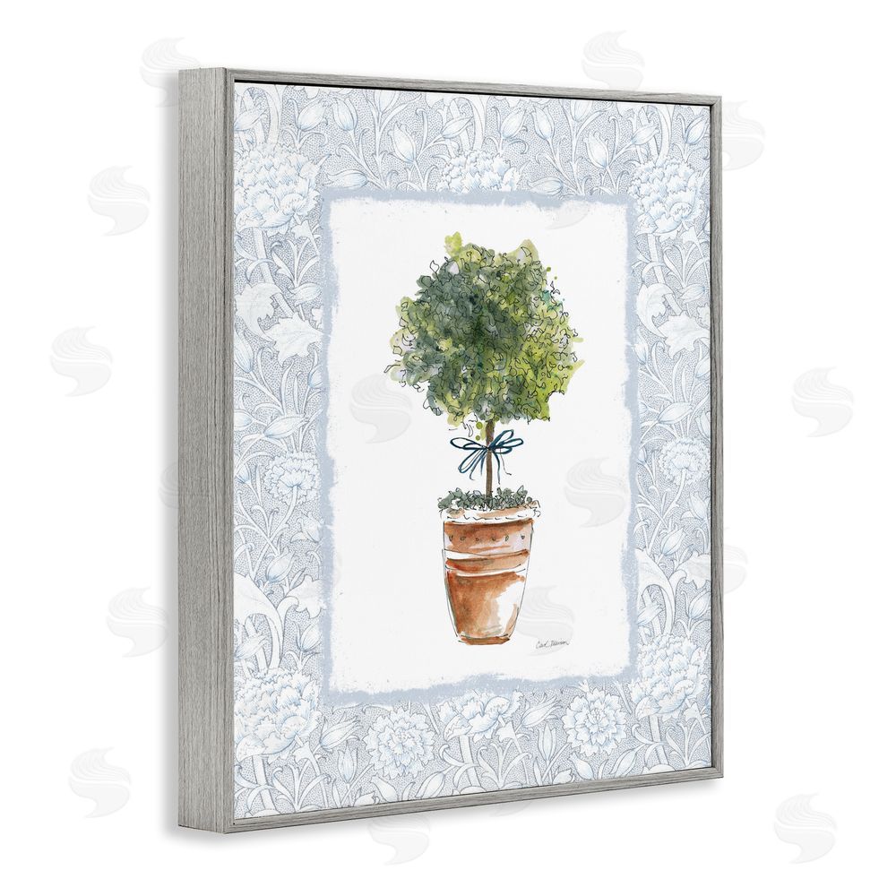 Carol Robinson Potted Topiary in Terracotta Gray Framed Giclee Wall Art Print