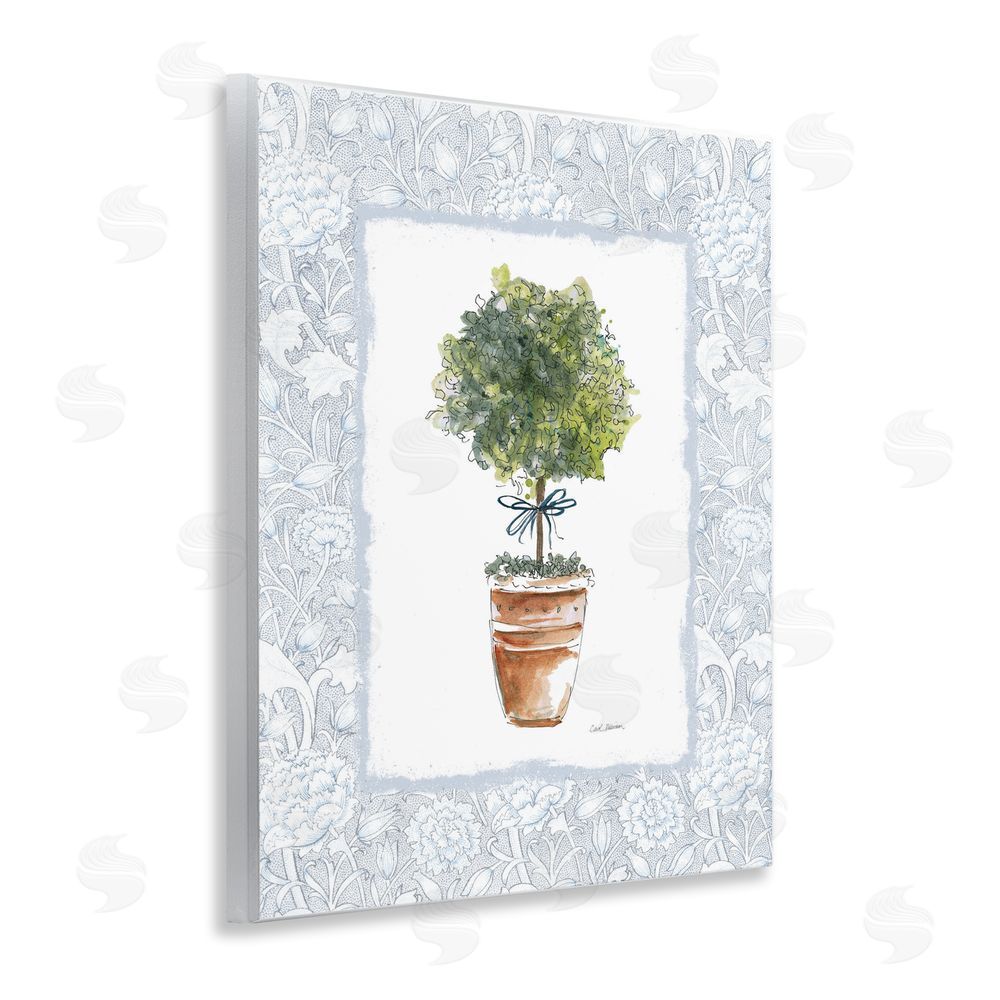 Carol Robinson Potted Topiary in Terracotta Wooden Wall Plaque Art Print