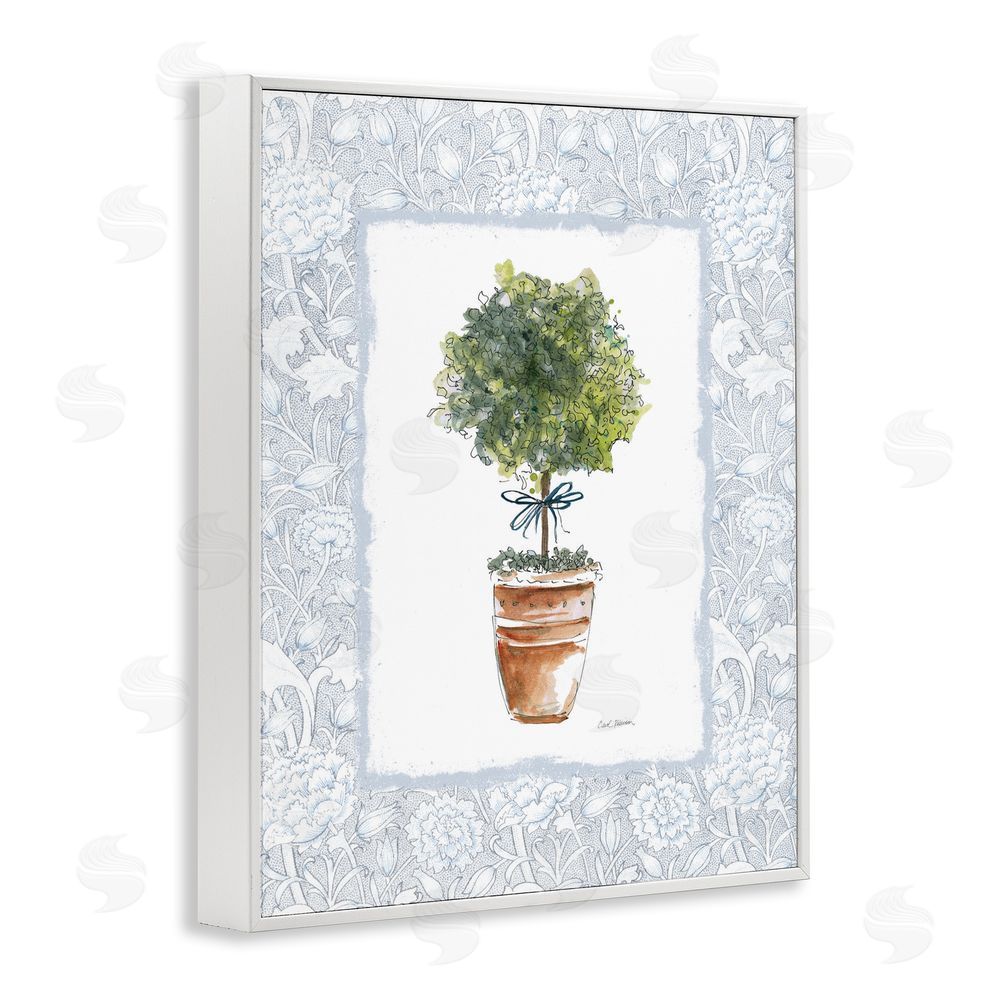 Carol Robinson Potted Topiary in Terracotta White Framed Giclee Wall Art Print