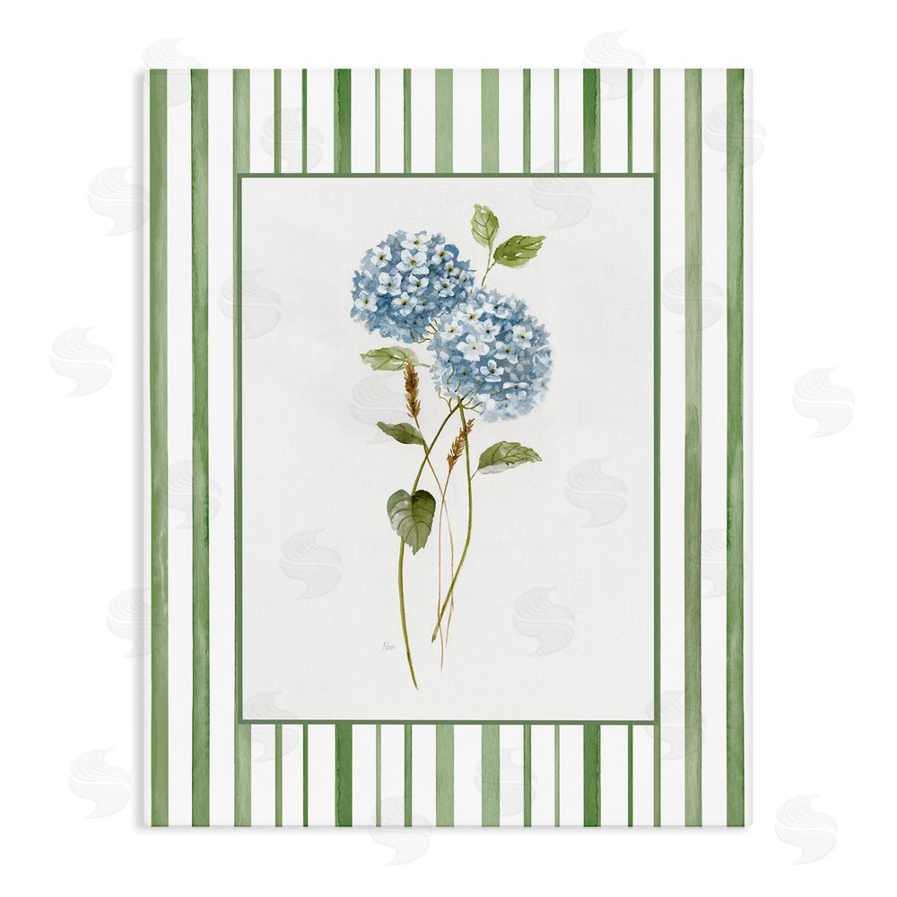 Nan Delicate Hydrangea & Dried Wheat Stretched Canvas Wall Art Print