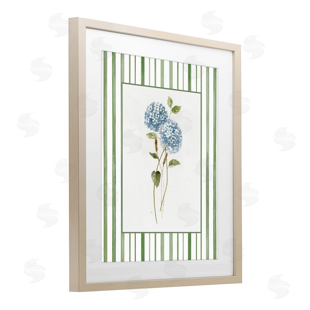 Nan Delicate Hydrangea & Dried Wheat Brown Framed Print Under Glass Wall Art