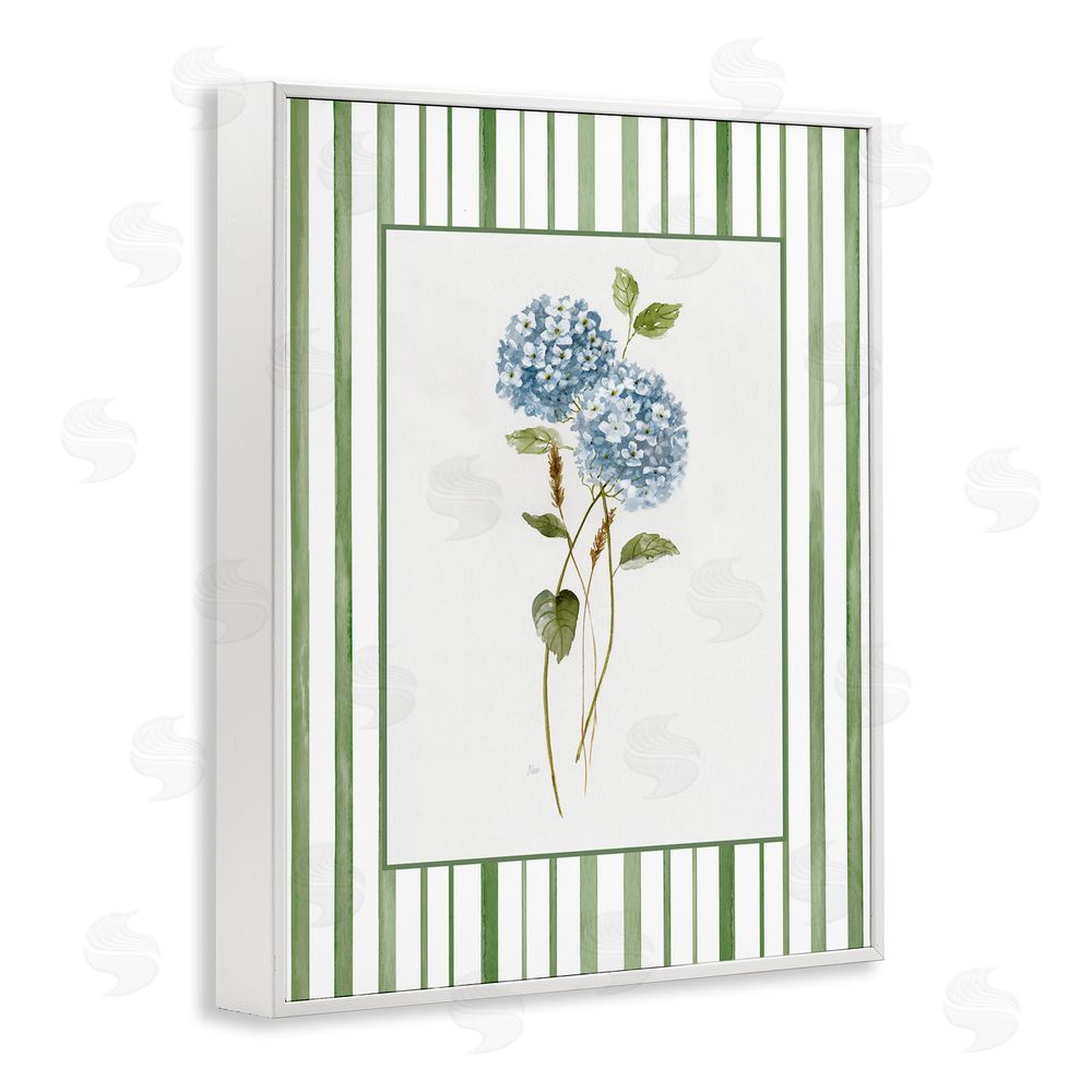 Nan Delicate Hydrangea & Dried Wheat White Framed Giclee Wall Art Print