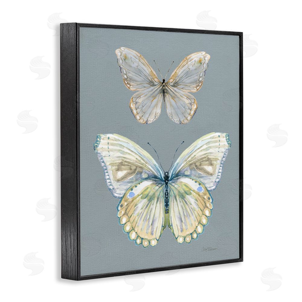 Carol Robinson Butterfly Pair Study Black Framed Giclee Wall Art Print