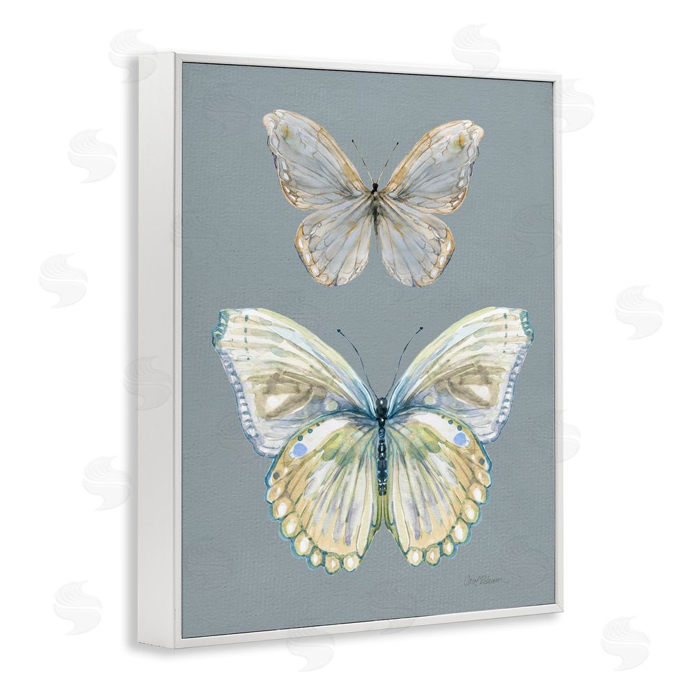 Carol Robinson Butterfly Pair Study White Framed Giclee Wall Art Print
