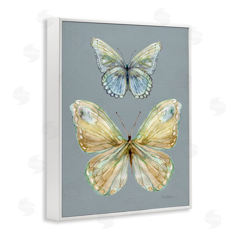 Carol Robinson Delicate Butterflies on Slate White Framed Giclee Wall Art Print
