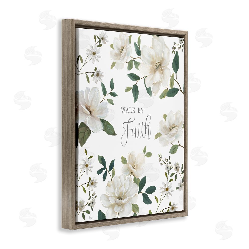 Nan Floral Walk By Faith Brown Floating Frame Canvas Wall Art Print