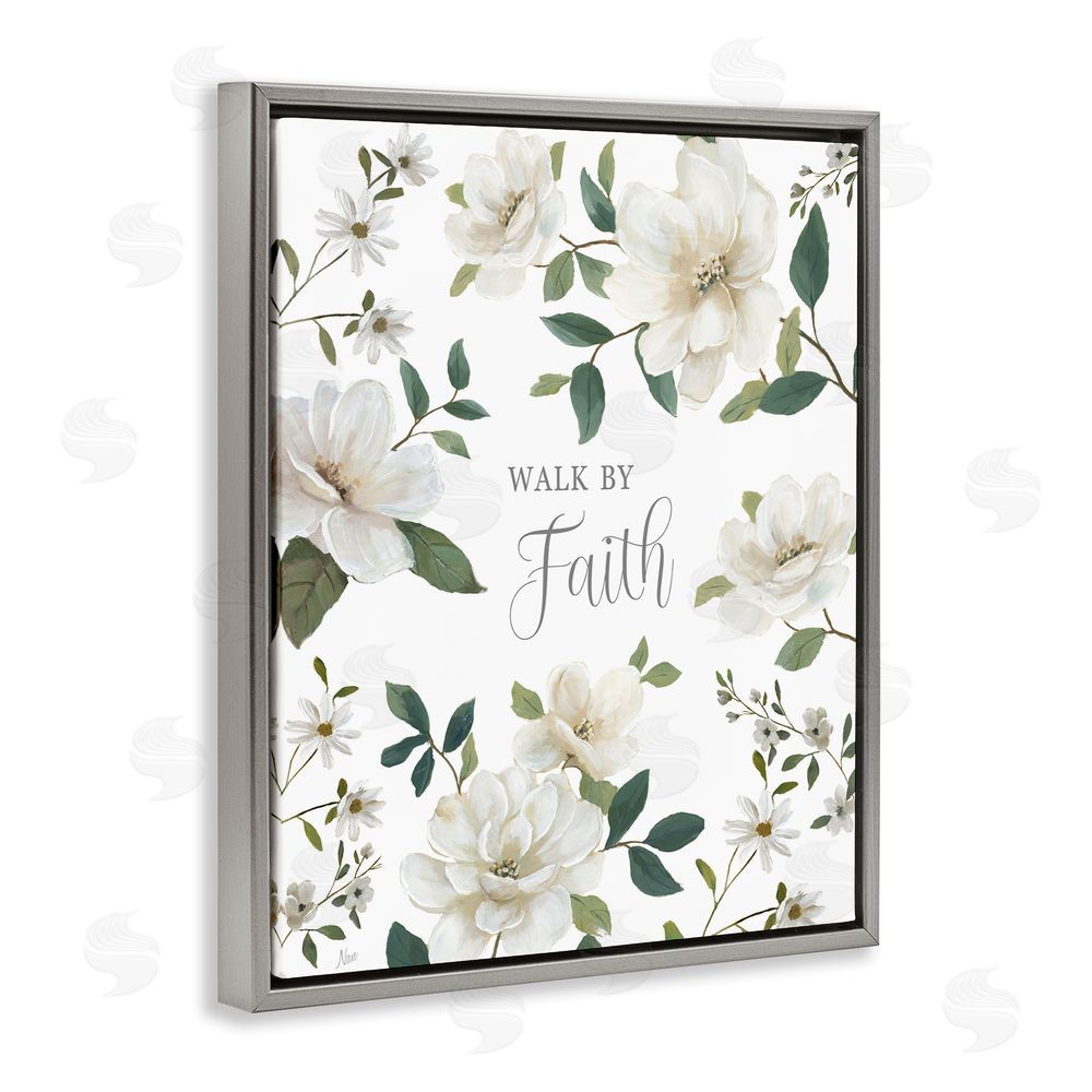 Nan Floral Walk By Faith Gray Floating Frame Canvas Wall Art Print