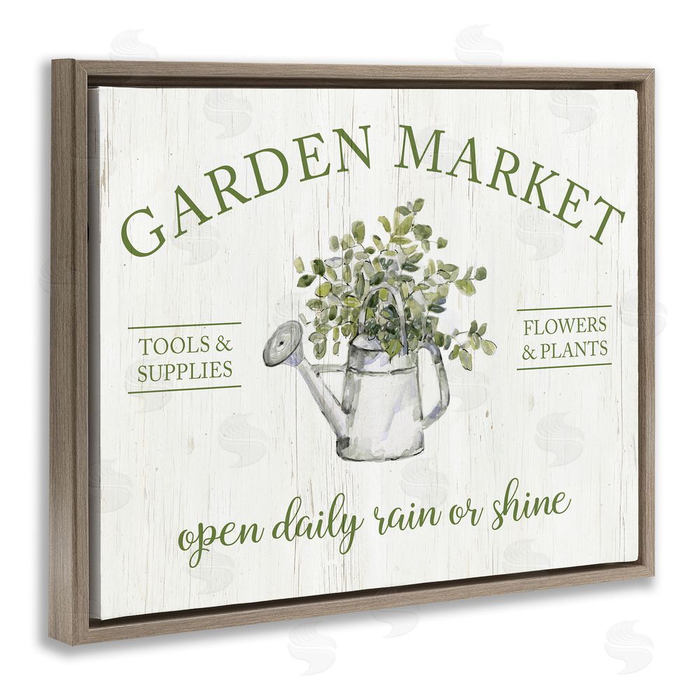 Sally Swatland Open Daily Garden Market Brown Floating Frame Canvas Wall Art Print