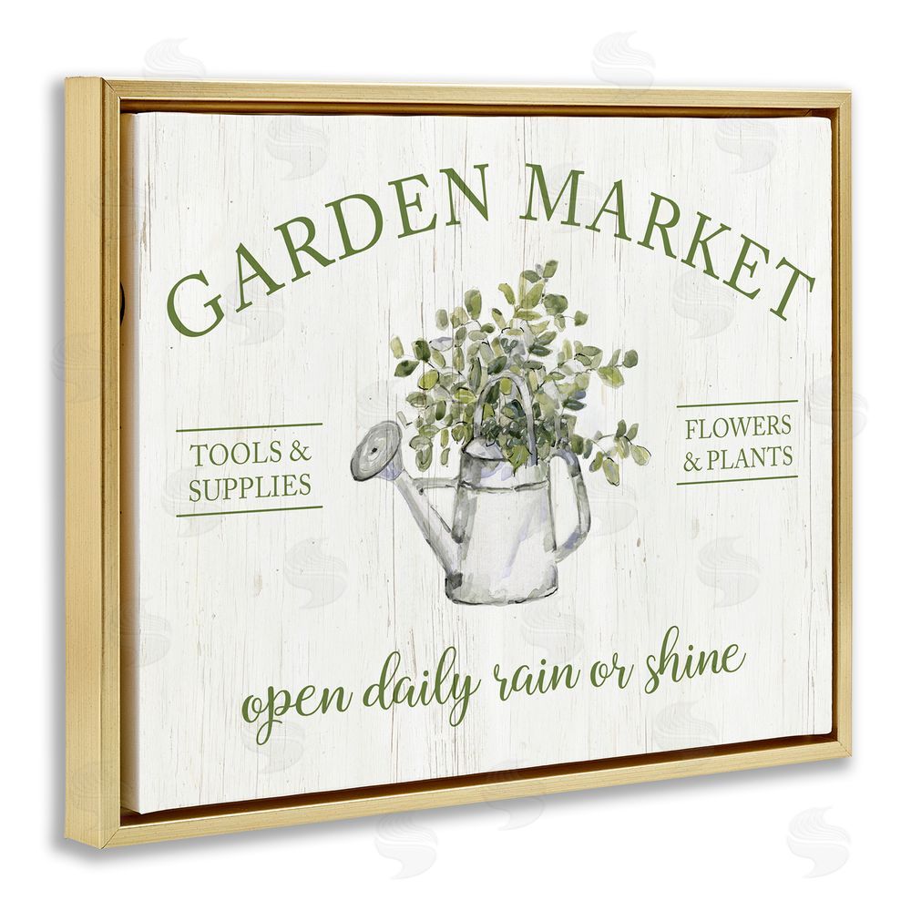 Sally Swatland Open Daily Garden Market Gold Floating Frame Canvas Wall Art Print