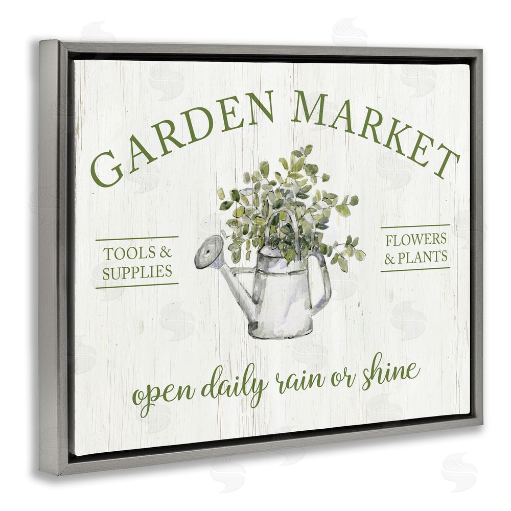 Sally Swatland Open Daily Garden Market Gray Floating Frame Canvas Wall Art Print