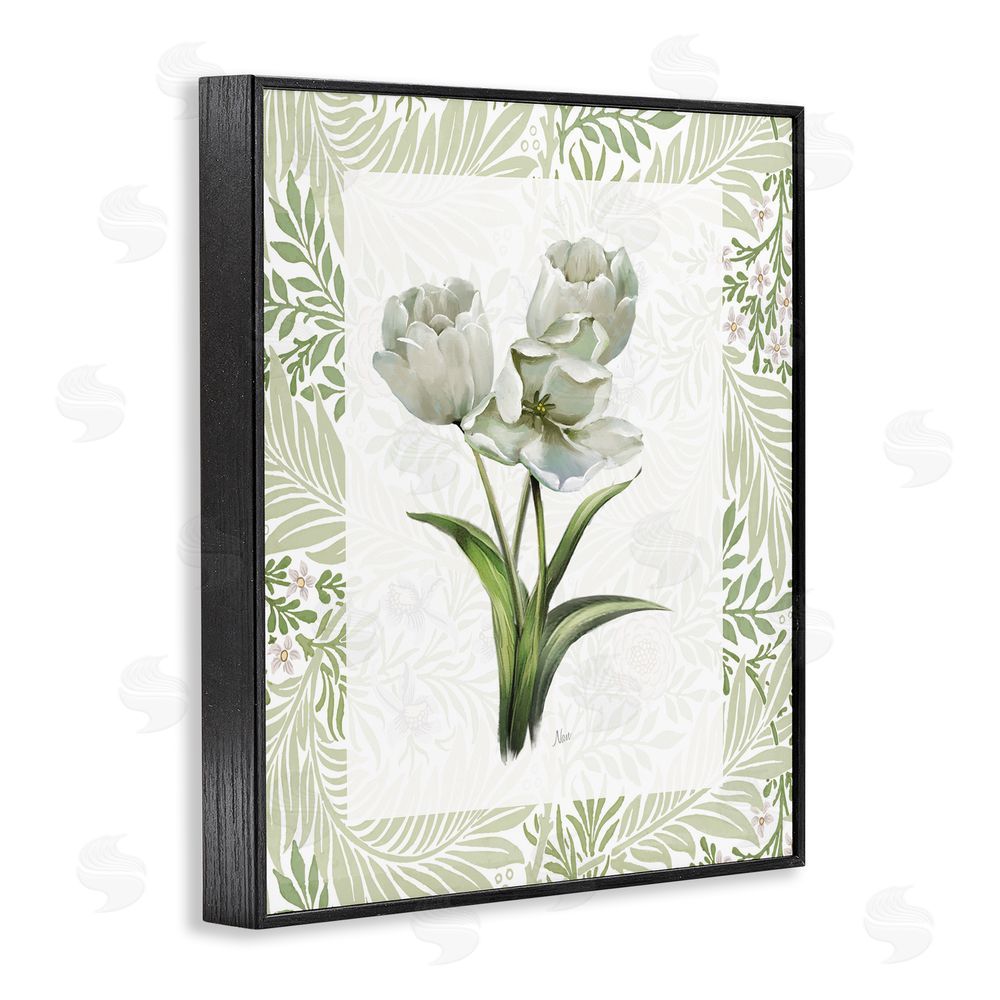 Nan Fresh Spring Tulip Bouquet Black Framed Giclee Wall Art Print