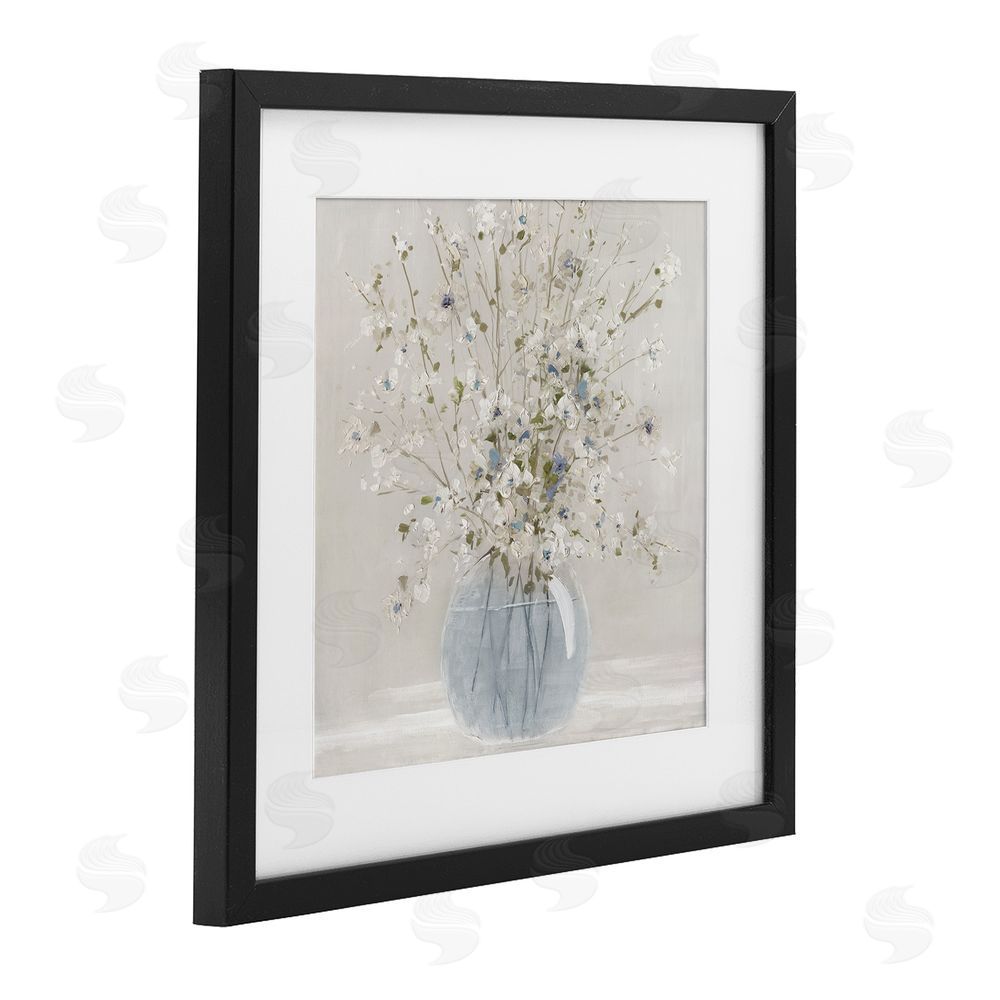 Carol Robinson Subtle Glass Vase Bouquet Black Framed Print Under Glass Wall Art