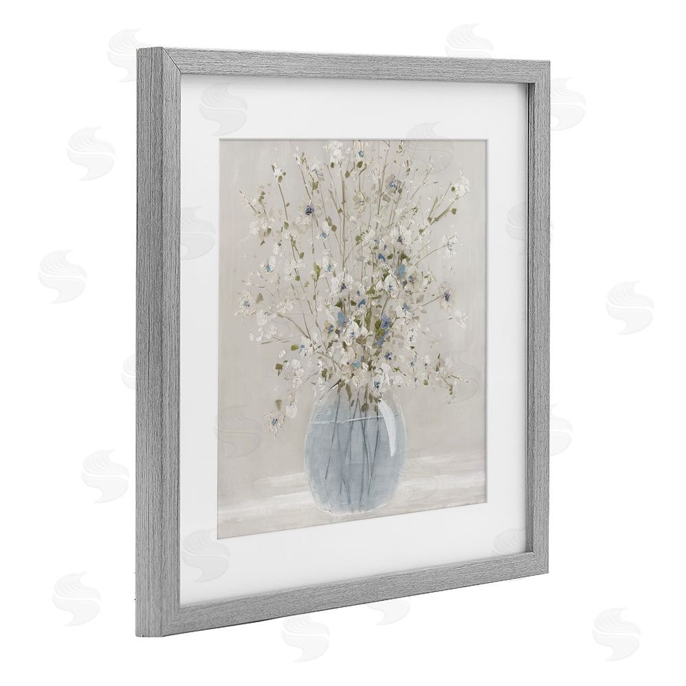 Carol Robinson Subtle Glass Vase Bouquet Gray Framed Print Under Glass Wall Art