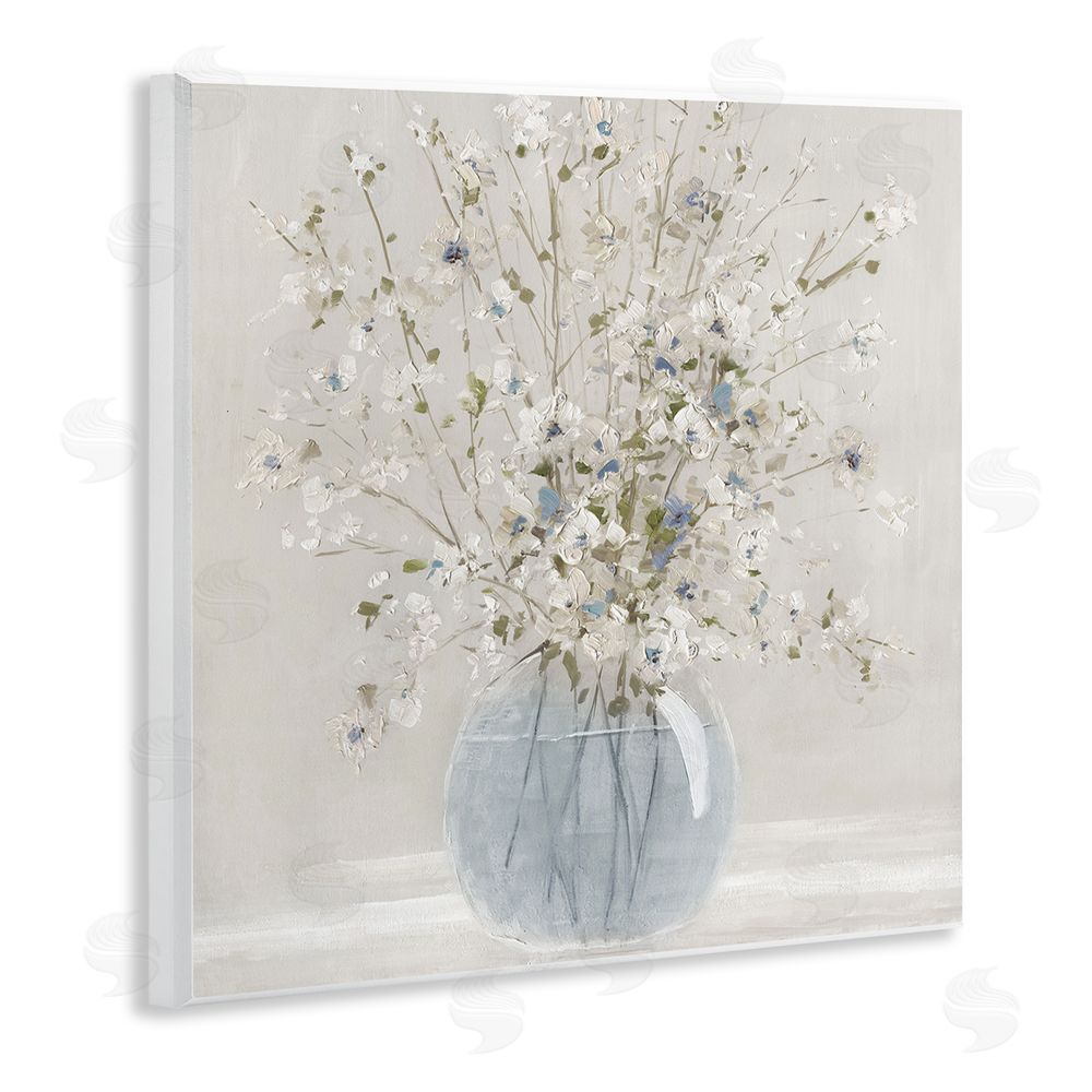 Carol Robinson Subtle Glass Vase Bouquet Wooden Wall Plaque Art Print