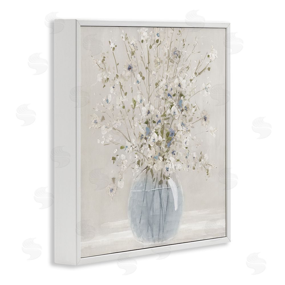 Carol Robinson Subtle Glass Vase Bouquet White Framed Giclee Wall Art Print