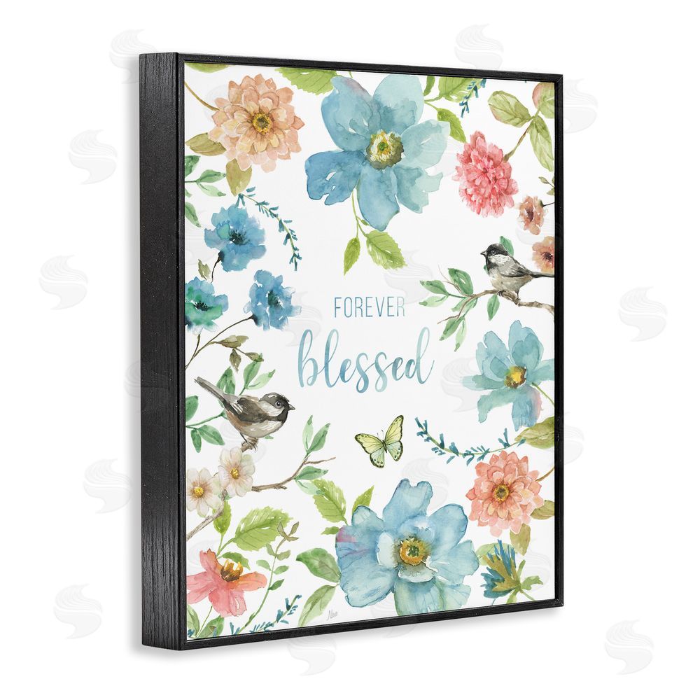 Nan Forever Blessed Pink & Blue Black Framed Giclee Wall Art Print