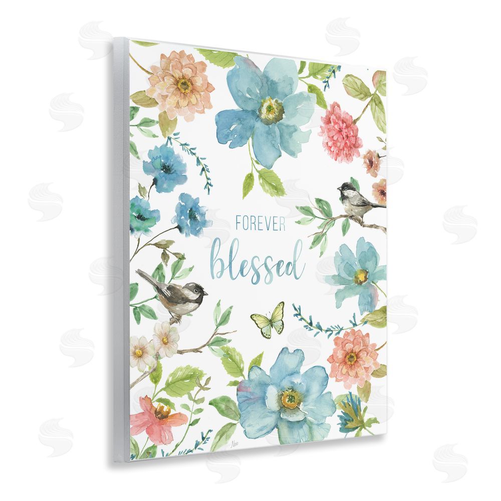 Nan Forever Blessed Pink & Blue Wooden Wall Plaque Art Print