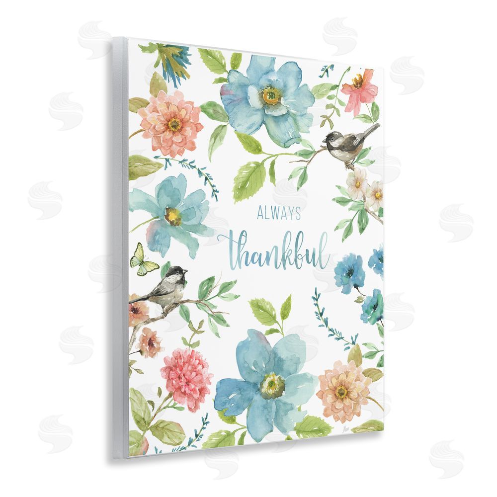 Nan Always Thankful Pink & Blue Wooden Wall Plaque Art Print