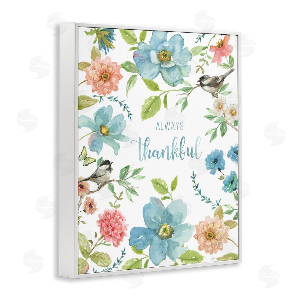 Nan Always Thankful Pink & Blue White Framed Giclee Wall Art Print