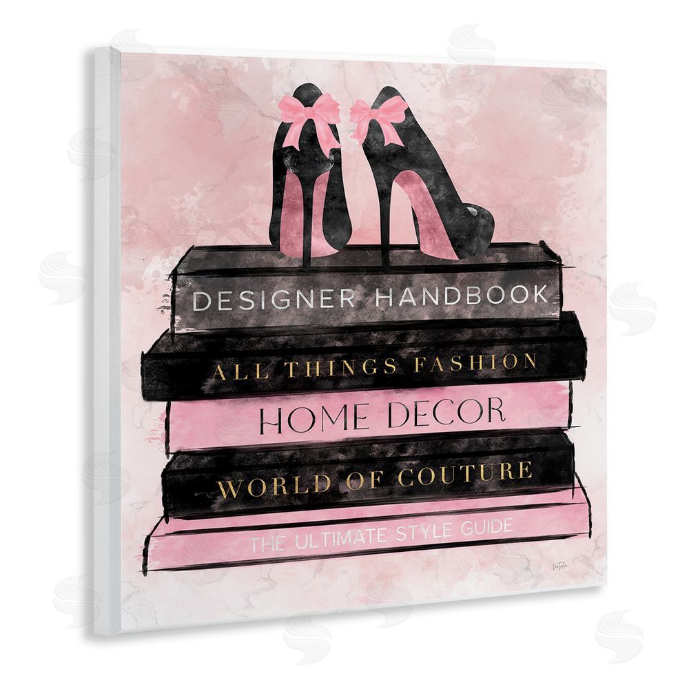 Natalie Carpentieri All Things Fashion Book Stack Wooden Wall Plaque Art Print