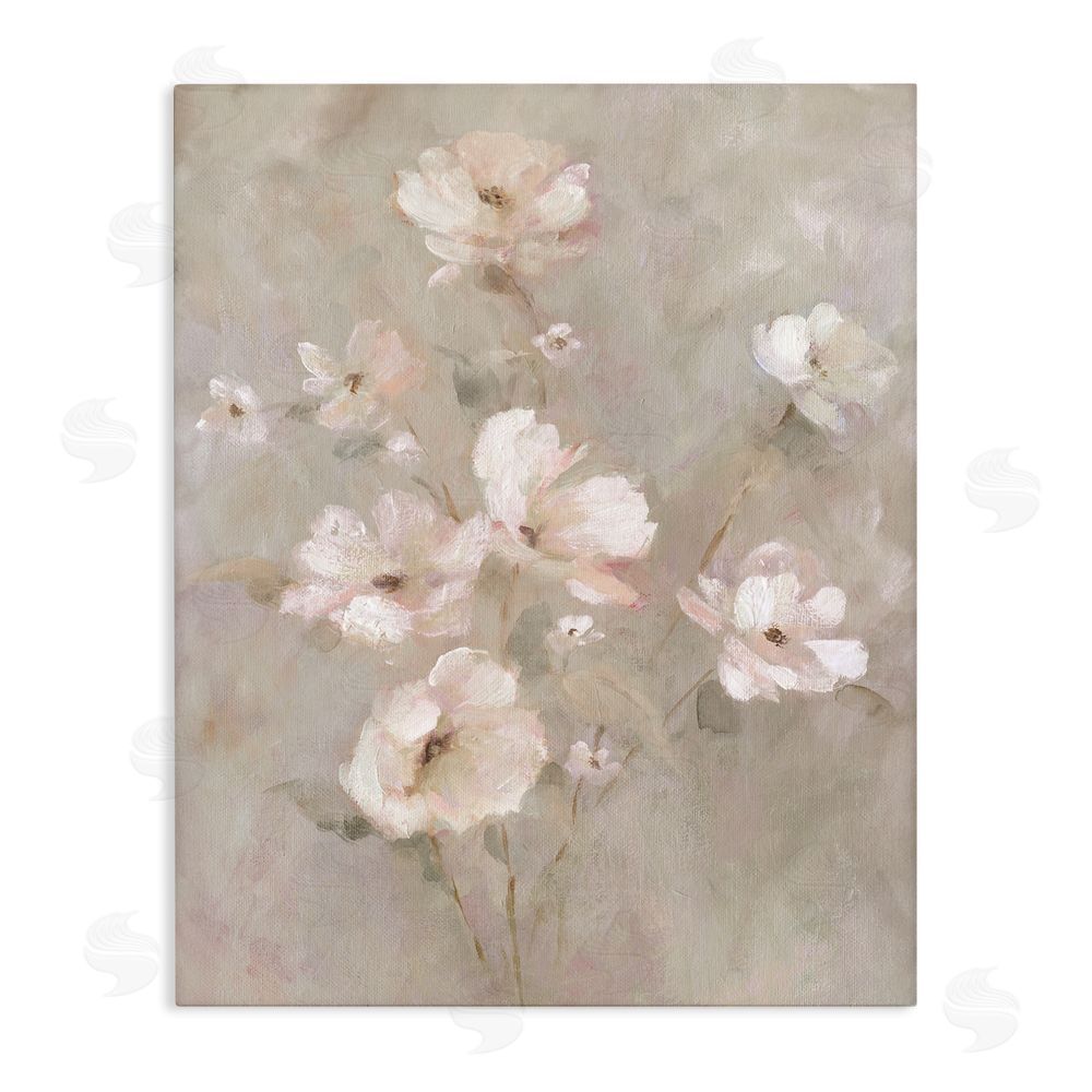 Carol Robinson Delicate Blush Floral Arrangement Stretched Canvas Wall Art Print