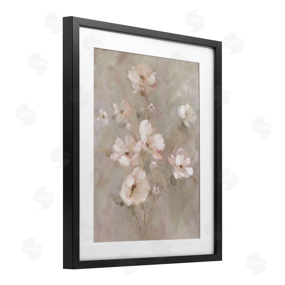 Carol Robinson Delicate Blush Floral Arrangement Black Framed Print Under Glass Wall Art