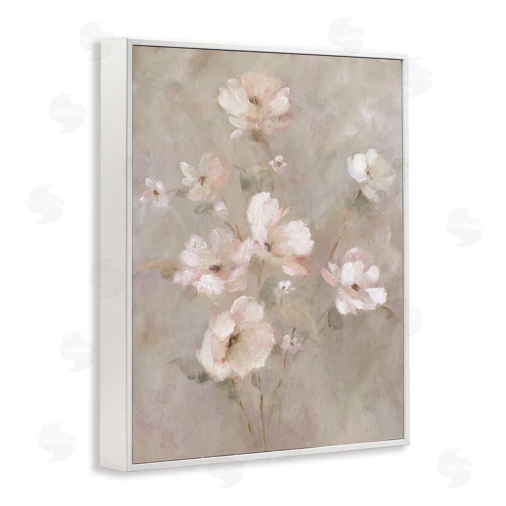 Carol Robinson Delicate Blush Floral Arrangement White Framed Giclee Wall Art Print
