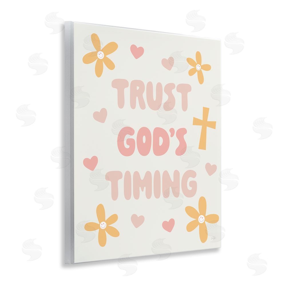 Natalie Carpentieri Retro Trust God's Timing Wooden Wall Plaque Art Print