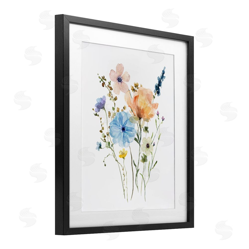 Livi Finn Wildflower Sprig Bundle Black Framed Print Under Glass Wall Art