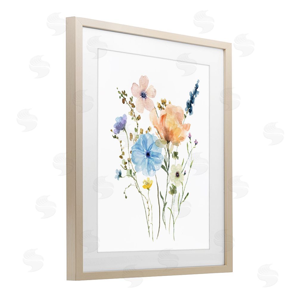 Livi Finn Wildflower Sprig Bundle Brown Framed Print Under Glass Wall Art