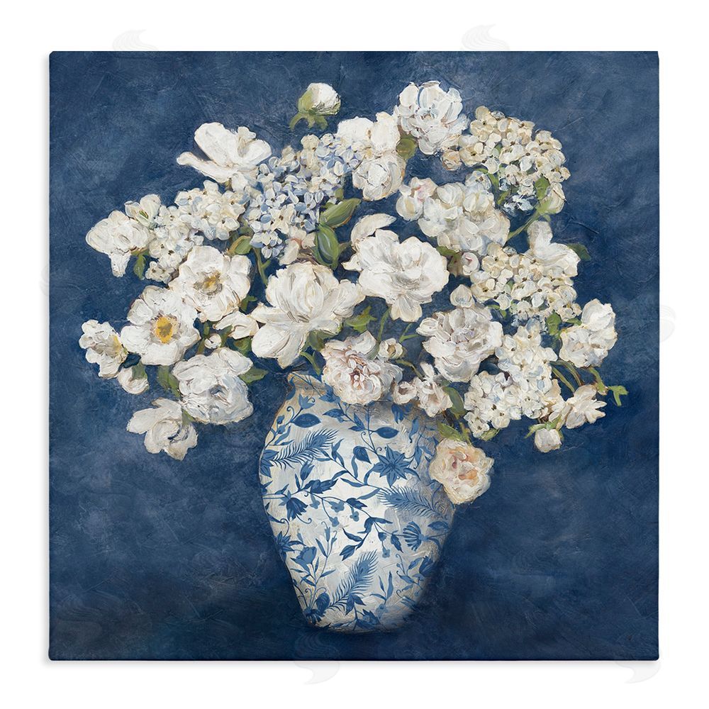 Charlene Olson Classic Blue Chinoiserie Vase Stretched Canvas Wall Art Print