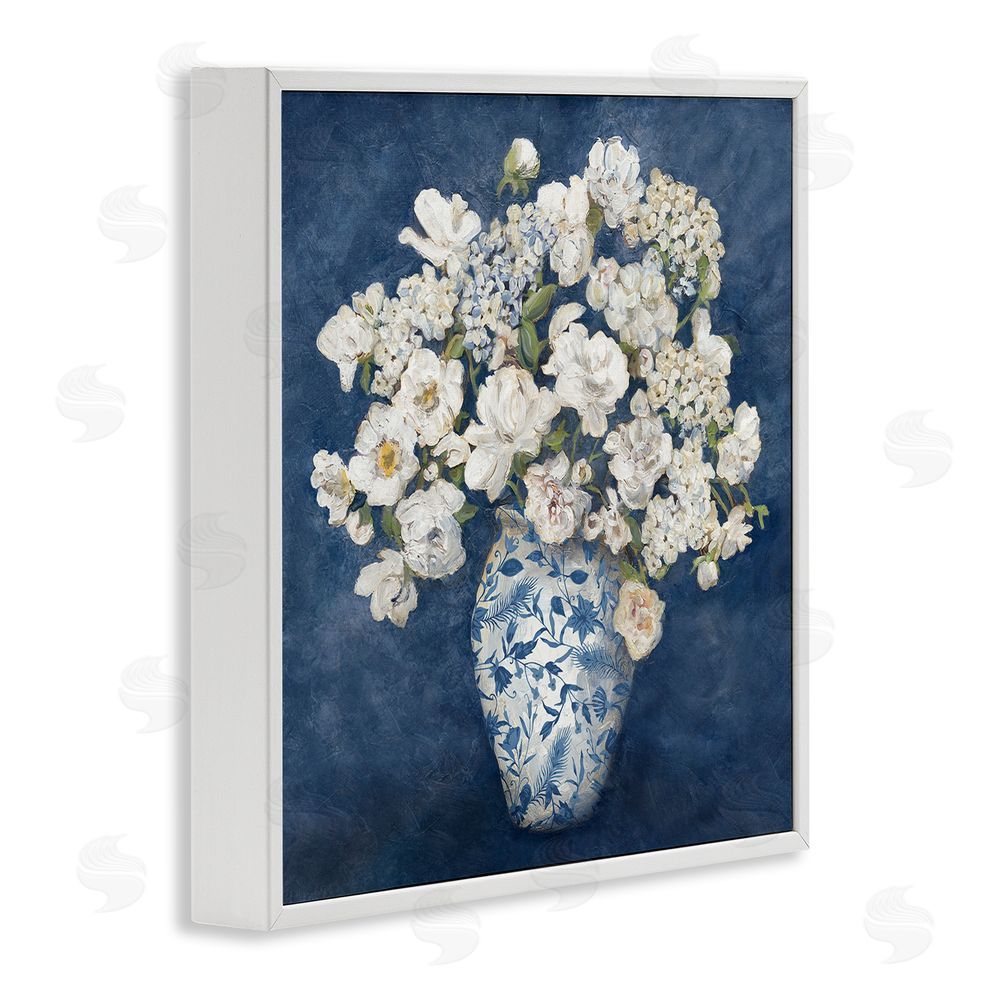 Charlene Olson Classic Blue Chinoiserie Vase White Framed Giclee Wall Art Print