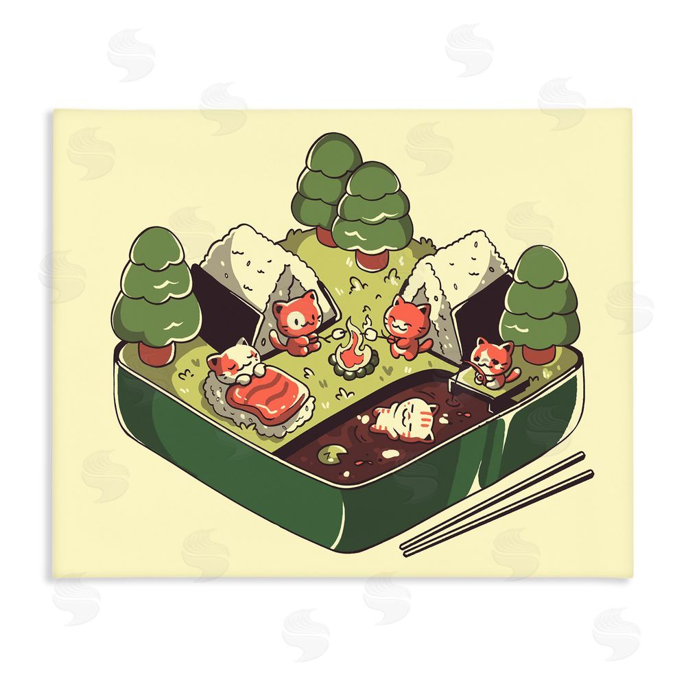 Tobe Fonseca Kawaii Sushi Camp Bento Stretched Canvas Wall Art Print