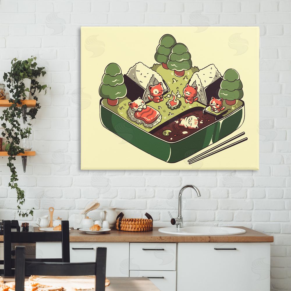 Tobe Fonseca Kawaii Sushi Camp Bento Stretched Canvas Wall Art in Room