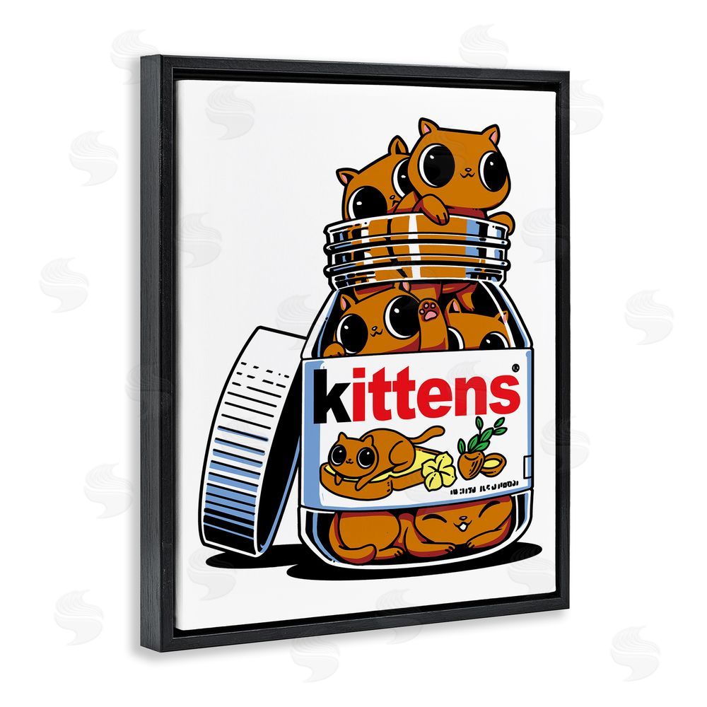 Tobe Fonseca Hazelnut Spread Cats Black Floating Frame Canvas Wall Art Print