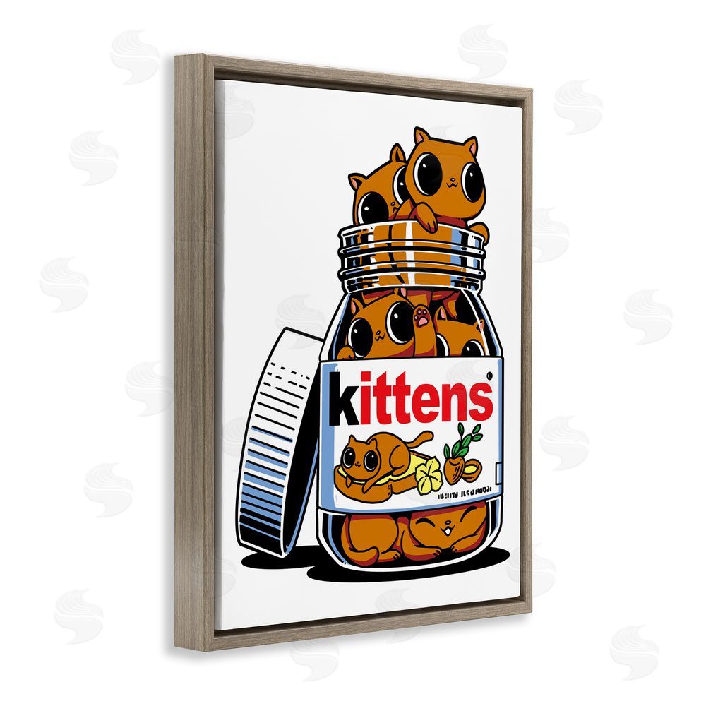Tobe Fonseca Hazelnut Spread Cats Brown Floating Frame Canvas Wall Art Print