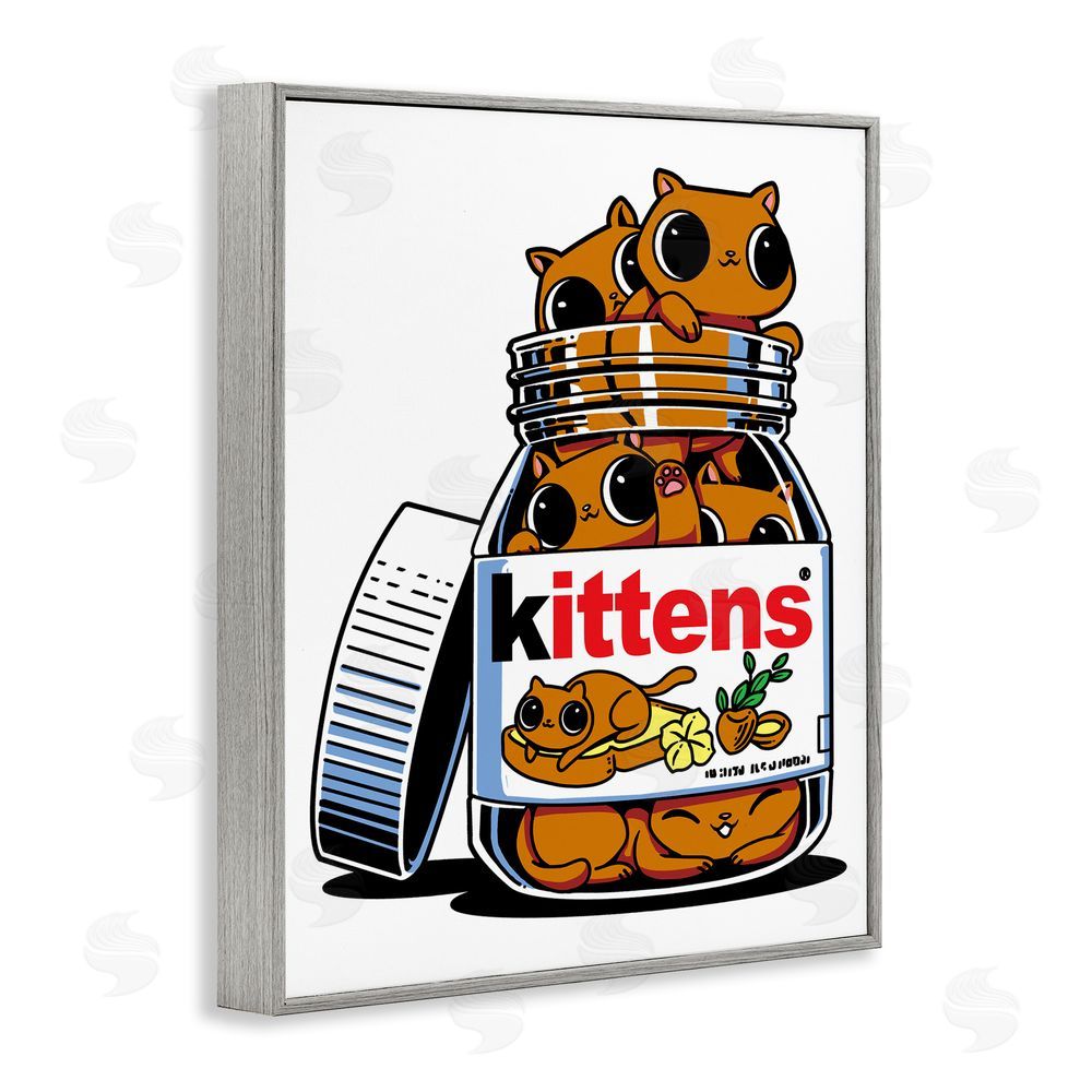 Tobe Fonseca Hazelnut Spread Cats Gray Framed Giclee Wall Art Print