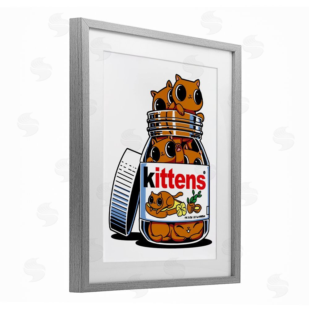 Tobe Fonseca Hazelnut Spread Cats Gray Framed Print Under Glass Wall Art