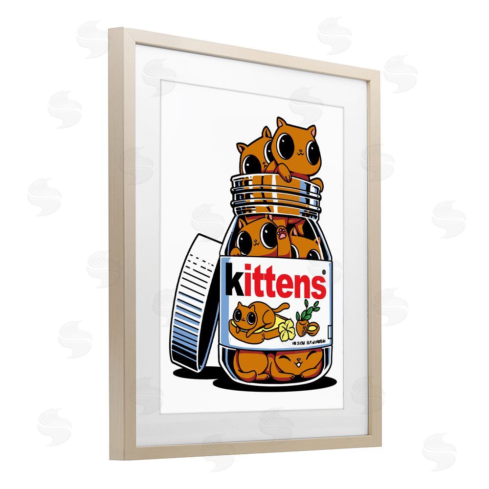 Tobe Fonseca Hazelnut Spread Cats Brown Framed Print Under Glass Wall Art