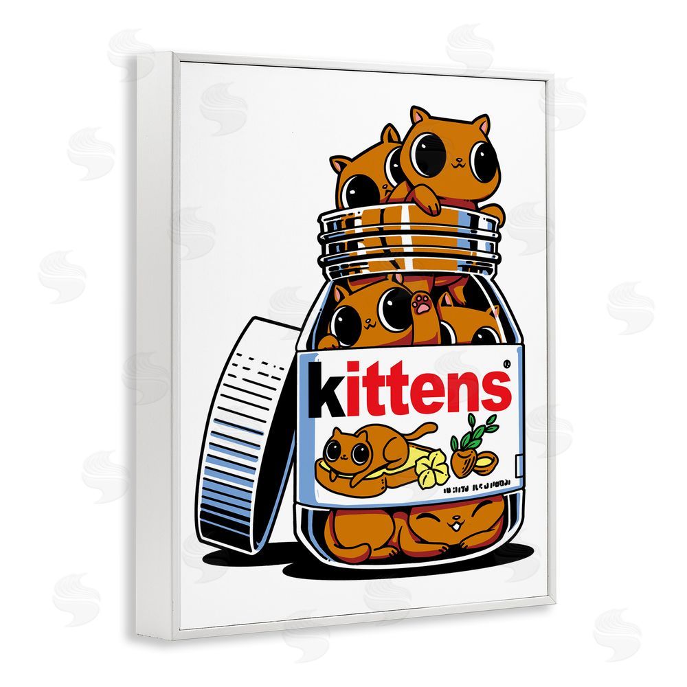 Tobe Fonseca Hazelnut Spread Cats White Framed Giclee Wall Art Print