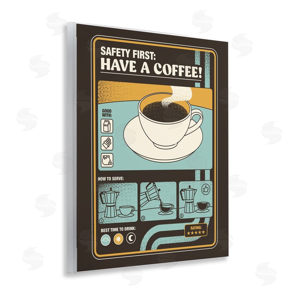 Tobe Fonseca Safety First Have A Coffee Wall Plaque Art Print