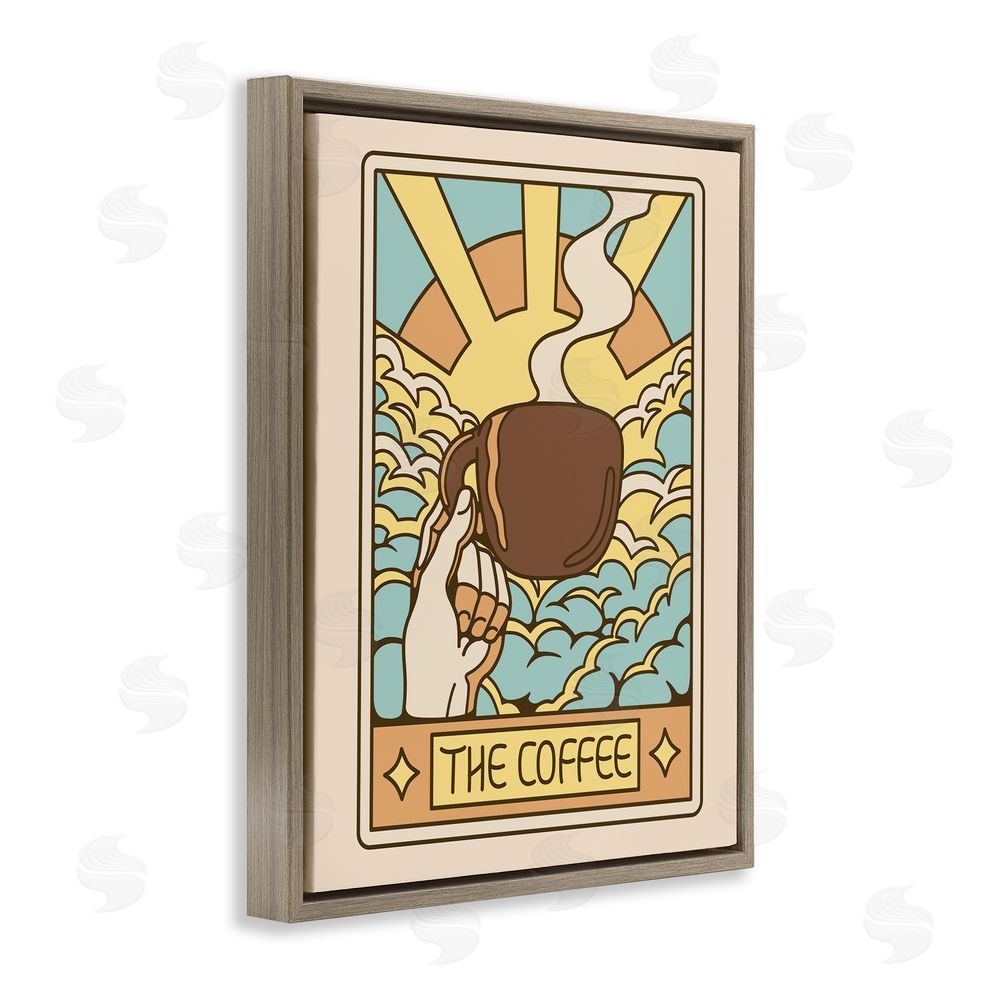 Tobe Fonseca The Coffee Muted Tarot Brown Floating Frame Canvas Wall Art Print
