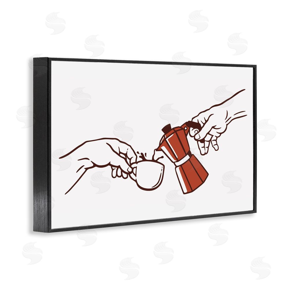 Tobe Fonseca Creation Of Coffee Classic Parody Black Framed Giclee Wall Art Print