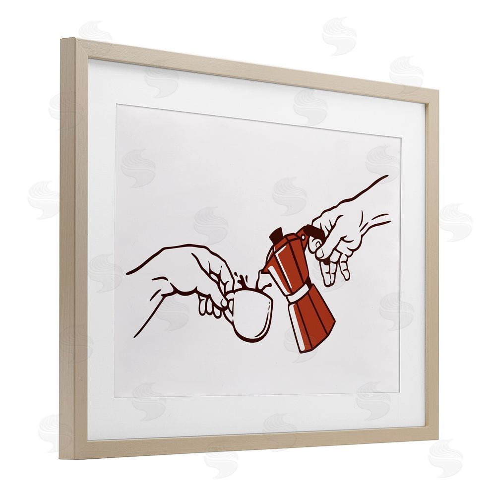 Tobe Fonseca Creation Of Coffee Classic Parody Birch Framed Print Under Glass Wall Art