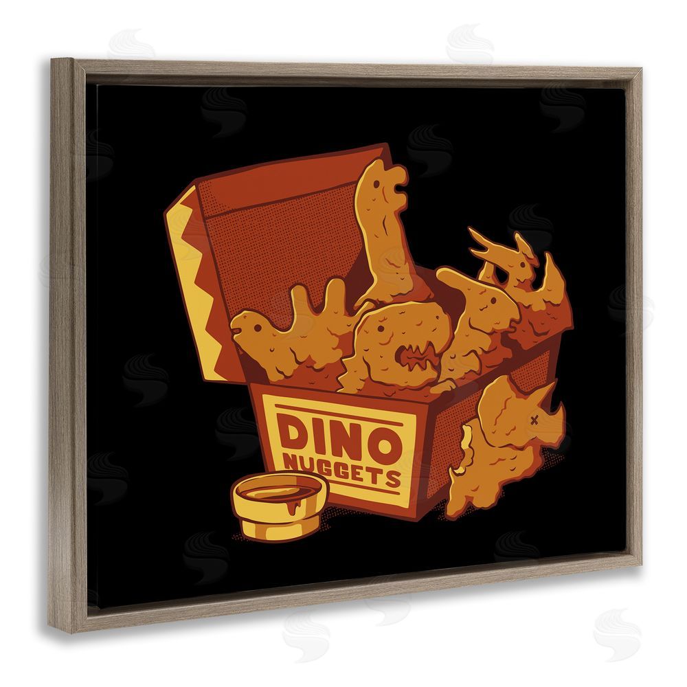Tobe Fonseca Dino Nuggets with Sauce Brown Floating Frame Canvas Wall Art Print