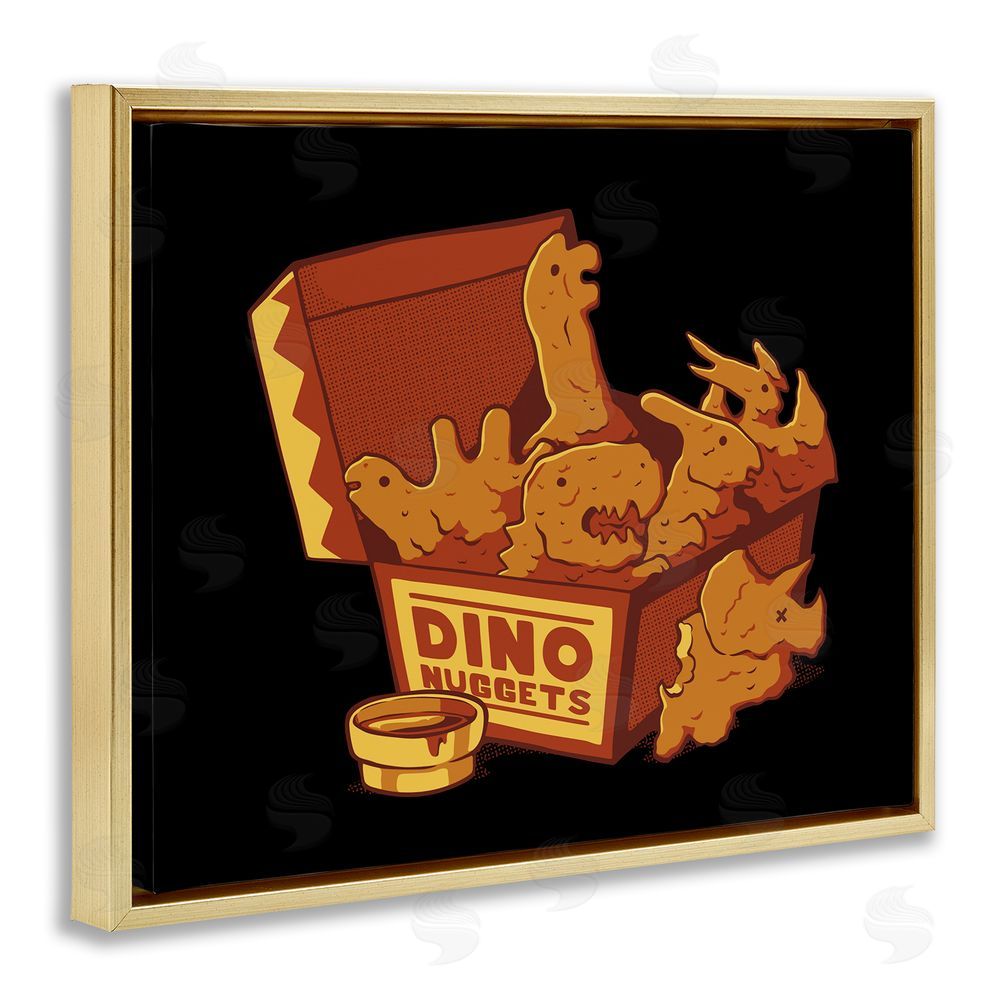 Tobe Fonseca Dino Nuggets with Sauce Gold Floating Frame Canvas Wall Art Print