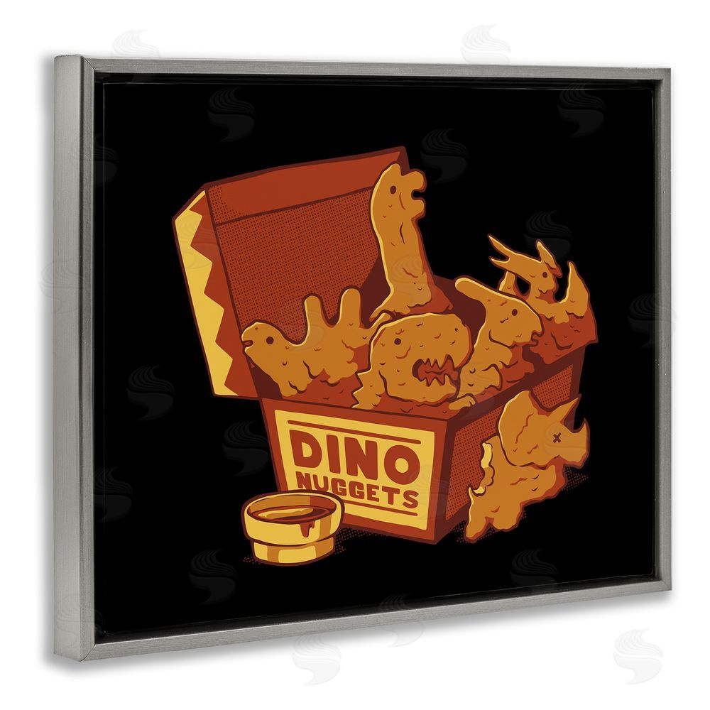 Tobe Fonseca Dino Nuggets with Sauce Gray Floating Frame Canvas Wall Art Print