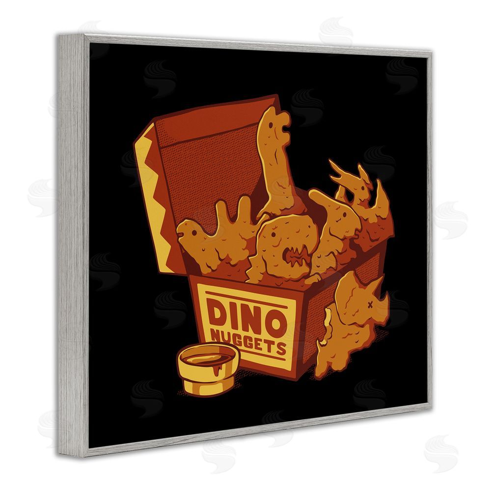 Tobe Fonseca Dino Nuggets with Sauce Gray Framed Giclee Wall Art Print